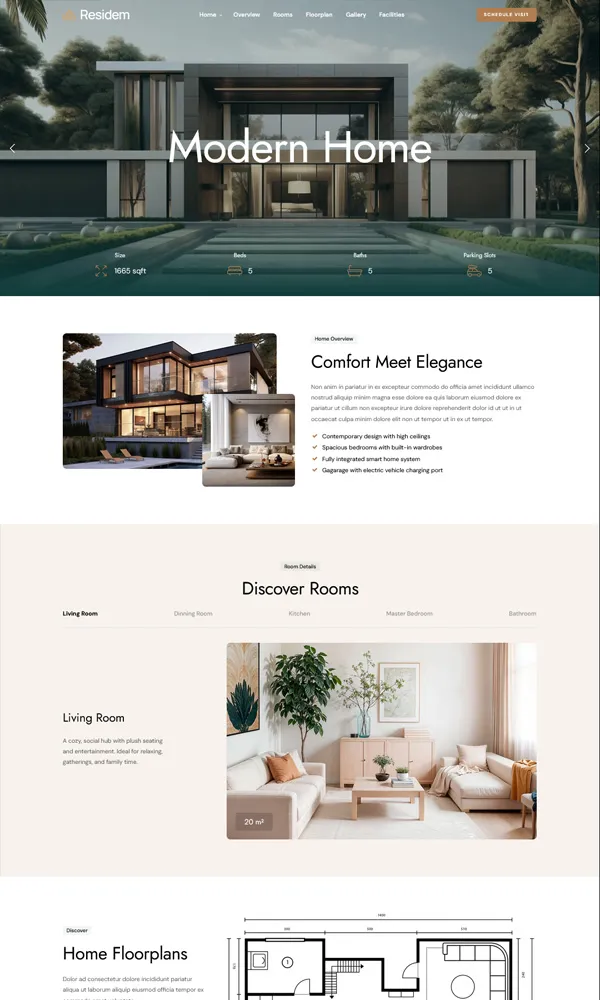 Residem-房地产房屋中介楼盘销售HTML5网站模板插图2-WP资源海