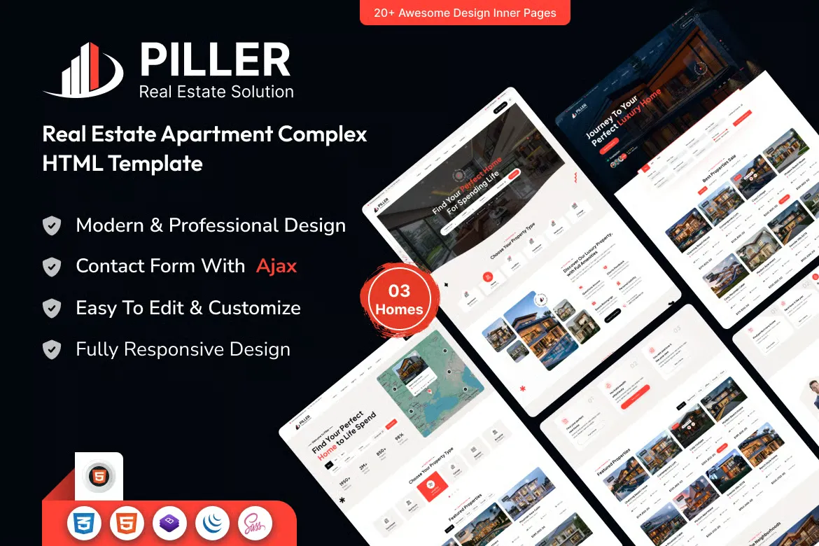 Piller-房地产交易房租租赁平台HTML网站模板插图-WP资源海 Piller-房地产交易房租租赁平台HTML网站模板插图-WP资源海