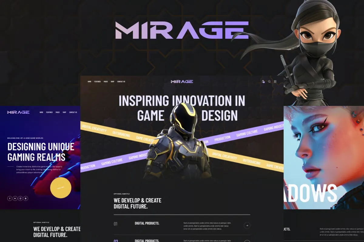Mirage-游戏开发工作室游戏俱乐部WordPress主题插图1-WP资源海 Mirage-游戏开发工作室游戏俱乐部WordPress主题插图1-WP资源海