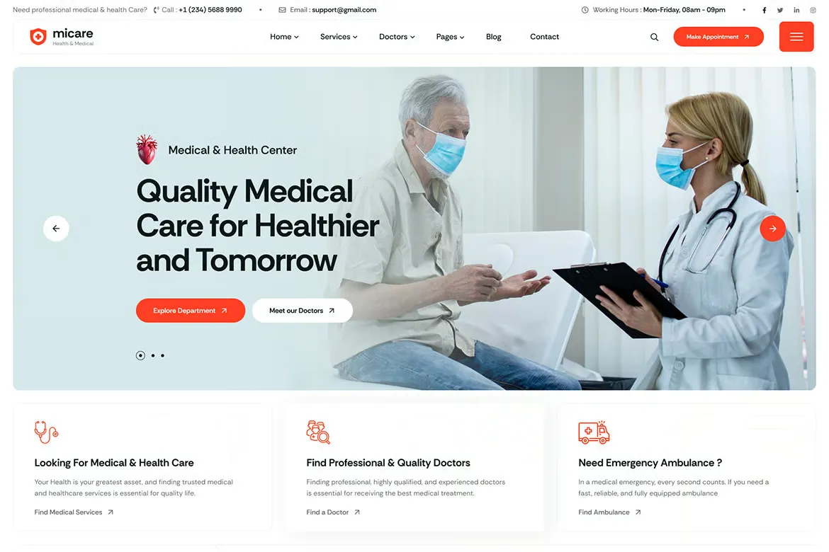 Micare-医疗健康护理网站模板WordPress主题插图2-WP资源海 Micare-医疗健康护理网站模板WordPress主题插图2-WP资源海