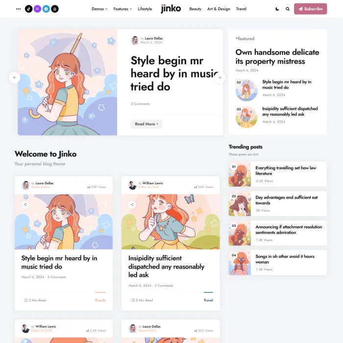 Jinko-为个人博客而生的极致WordPress主题插图2-WP资源海 Jinko-为个人博客而生的极致WordPress主题插图2-WP资源海