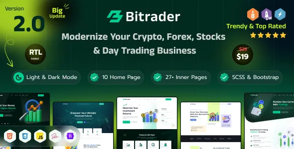 Bitrader-区块链/数字资产/股票外汇交易HTML模板