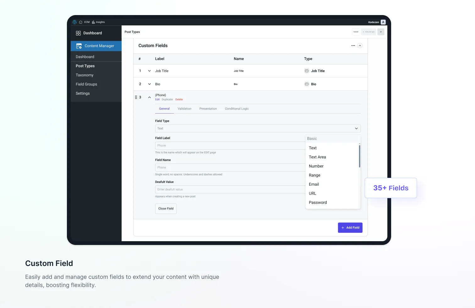 Easy Content Manager Premium-超强自定义字段WordPress内容管理插件插图1-WP资源海 Easy Content Manager Premium-超强自定义字段WordPress内容管理插件插图1-WP资源海