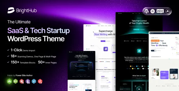 BrightHub-科技软件AI公司网站模板 WordPress 主题