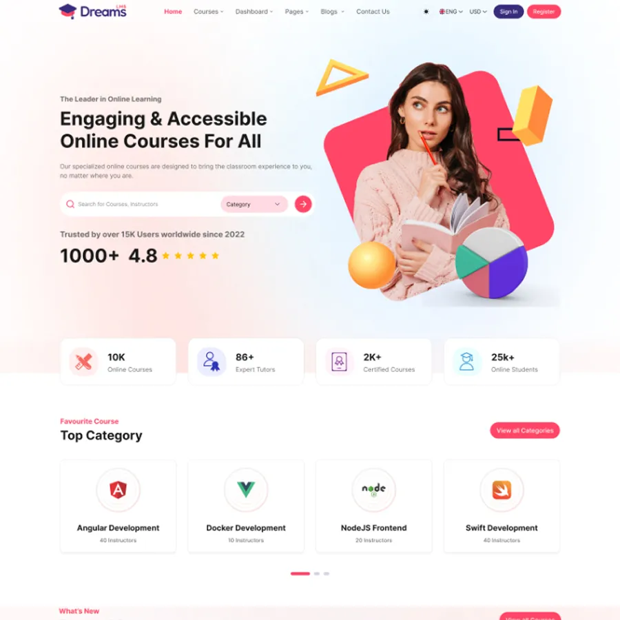 Dreams LMS-在线教育平台网站模板下载/多框架适配插图4-WP资源海 Dreams LMS-在线教育平台网站模板下载/多框架适配插图4-WP资源海