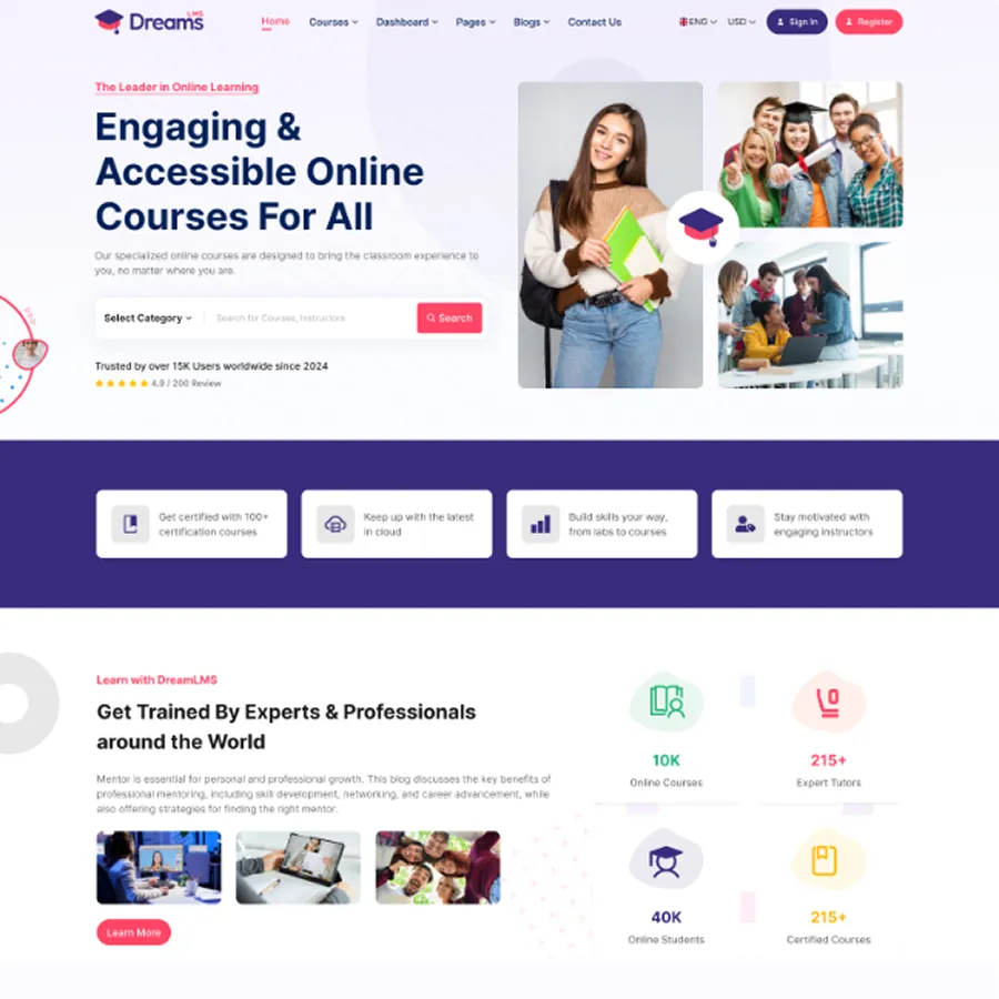 Dreams LMS-在线教育平台网站模板下载/多框架适配插图5-WP资源海 Dreams LMS-在线教育平台网站模板下载/多框架适配插图5-WP资源海