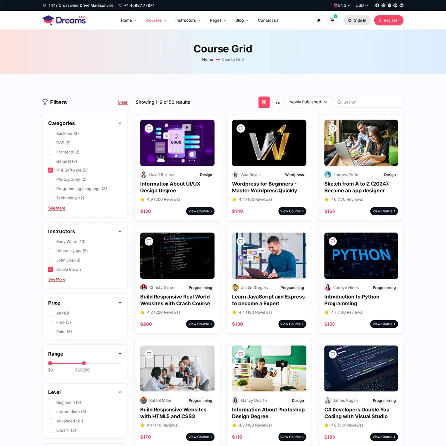 Dreams LMS-在线教育平台网站模板下载/多框架适配插图8-WP资源海 Dreams LMS-在线教育平台网站模板下载/多框架适配插图8-WP资源海