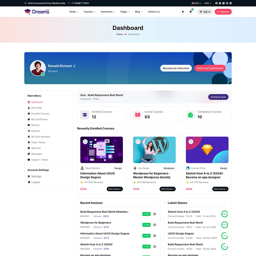 Dreams LMS-在线教育平台网站模板下载/多框架适配插图11-WP资源海 Dreams LMS-在线教育平台网站模板下载/多框架适配插图11-WP资源海