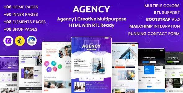 Agency 模板_为创意机构与企业打造的多用途响应式HTML解决方案