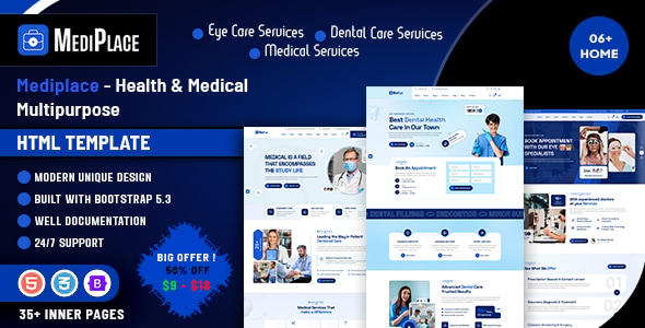 Mediplace 医疗健康多用途 HTML 模板