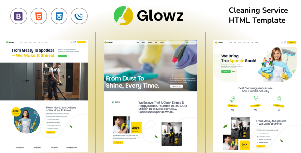 Glowz 清洁服务 HTML5 网站模板