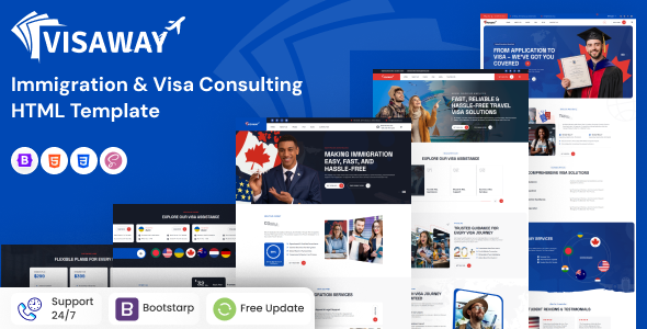 Visaway 移民签证咨询HTML模板