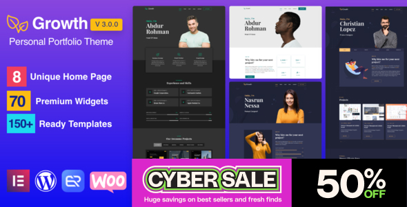 Growth Personal 作品集 WordPress 主题