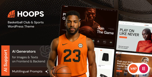 Hoops–篮球俱乐部与体育运动 WordPress 主题插图-WP资源海 Hoops–篮球俱乐部与体育运动 WordPress 主题