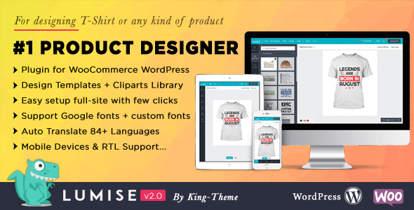 Lumise Product Designer WooCommerce 在线产品定制设计工具 WordPress 插件