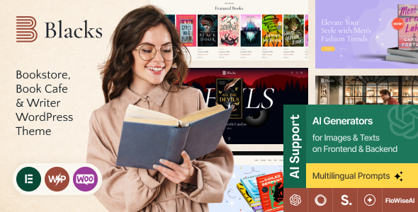 Blacks 书店、书咖与作家 WordPress 主题插图-WP资源海 Blacks 书店、书咖与作家 WordPress 主题