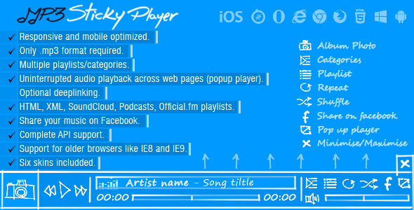 MP3 Sticky Player 音频播放器 WordPress 插件