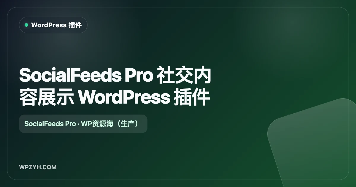 SocialFeeds Pro 社交内容展示 WordPress 插件插图-WP资源海 SocialFeeds Pro 社交内容展示 WordPress 插件