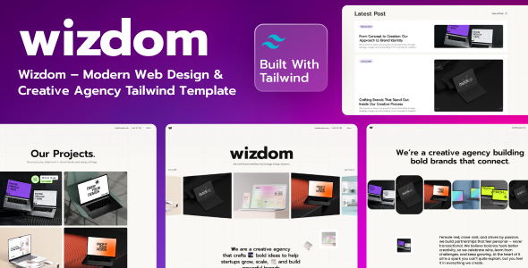 Wizdom 网页设计 Tailwind CSS HTML 模板