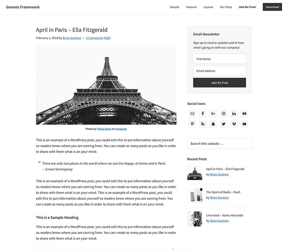 Genesis Framework SEO 优化 WordPress 主题
