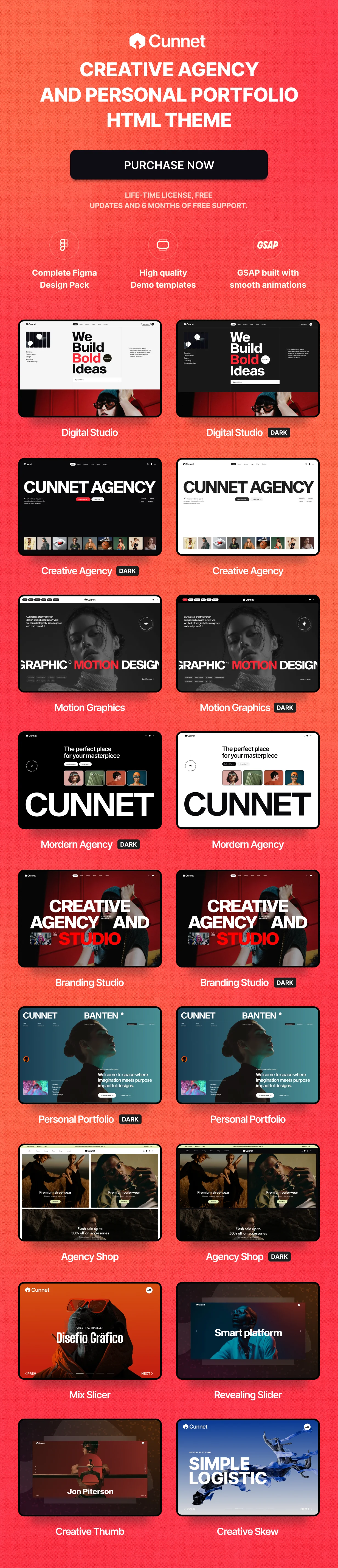 Cunnet 创意机构与作品集 HTML 模板插图2-WP资源海 Cunnet HTML