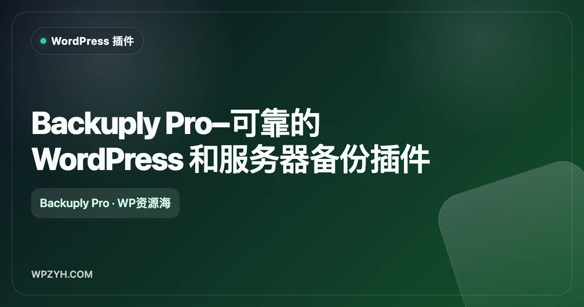 Backuply Pro–可靠的 WordPress 和服务器备份插件