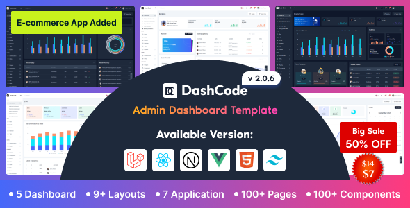 DashCode 多框架管理后台前端模板