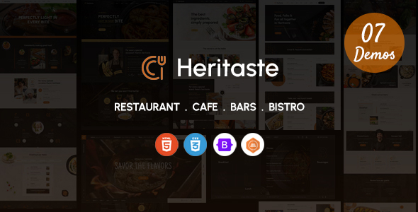 Heritste 餐厅咖啡馆 HTML 模板