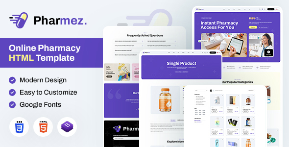 Pharmez 在线药店 HTML 模板