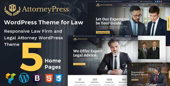 Attorney Press 律师事务所与法律服务 WordPress 主题