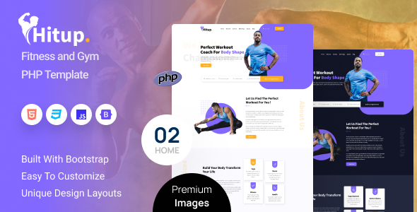 Hitup 健身与健身房 PHP 模板