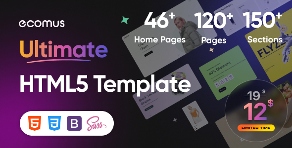 Ecomus 时尚电商 Bootstrap HTML 模板