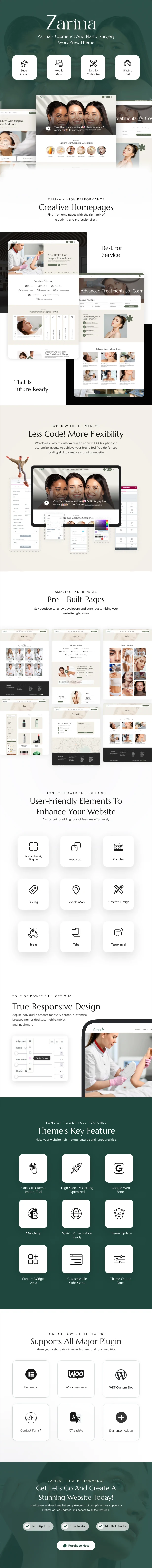 Zarina 整形医疗专用网站主题插图-WP资源海 Zarina - Cosmetic and Plastic Surgery WordPress Theme - 1