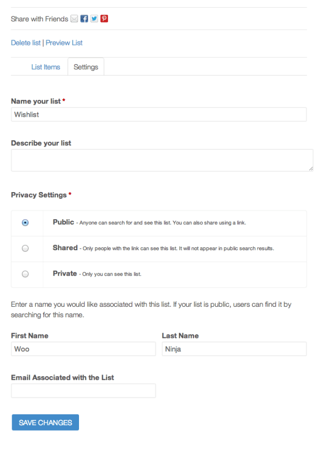 WooCommerce WishLists 顾客端功能 WordPress 插件
