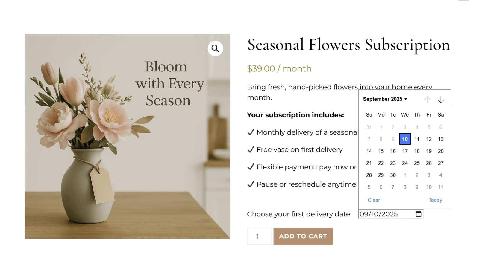 Custom Start Date for WooCommerce Subscriptions 自定义订阅起始日期 WordPress 插件插图1-WP资源海 Custom Start Date for WooCommerce Subscriptions 自定义订阅起始日期 WordPress 插件