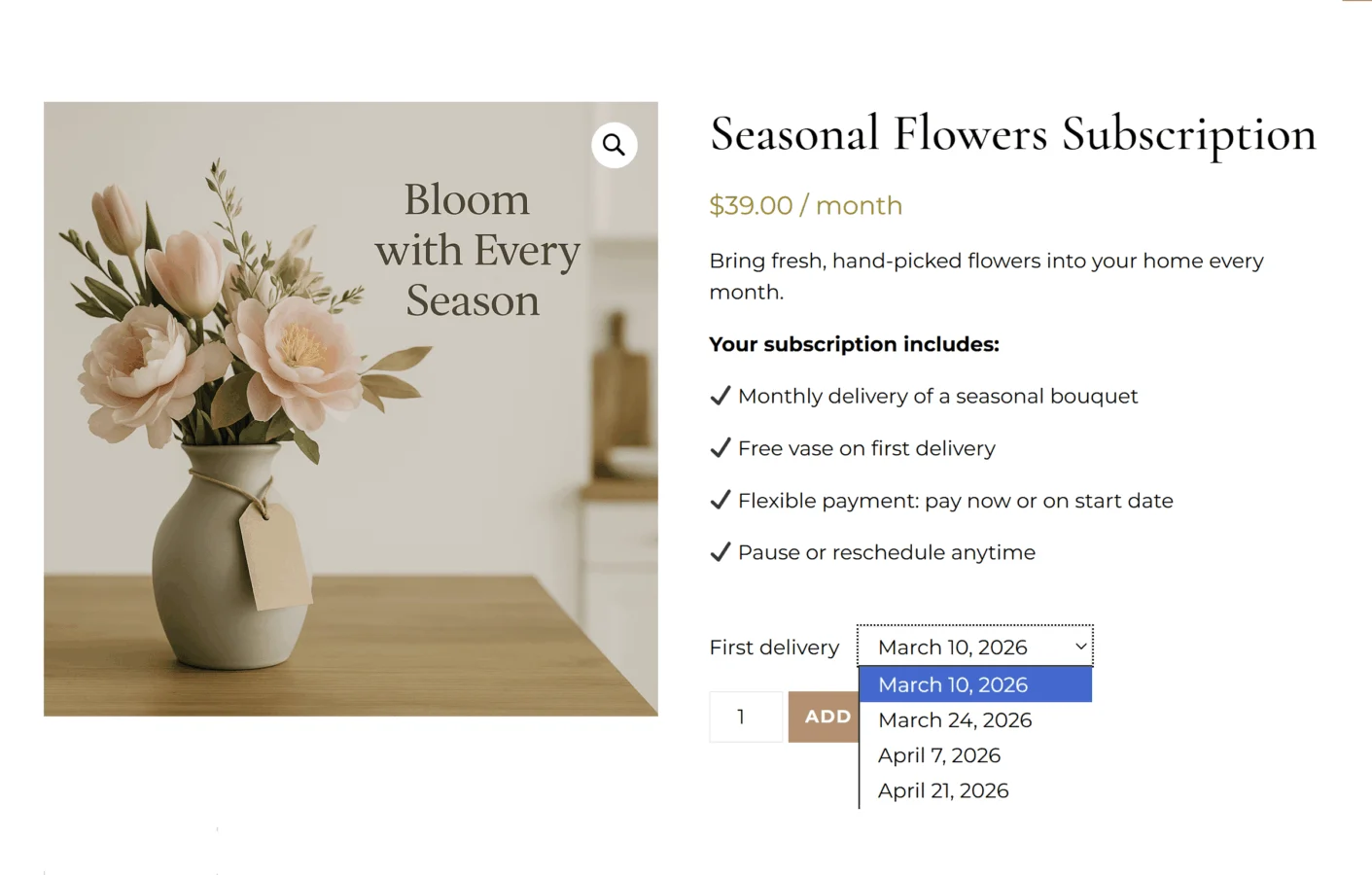 Custom Start Date for WooCommerce Subscriptions 自定义订阅起始日期 WordPress 插件插图2-WP资源海 Custom Start Date for WooCommerce Subscriptions 自定义订阅起始日期 WordPress 插件