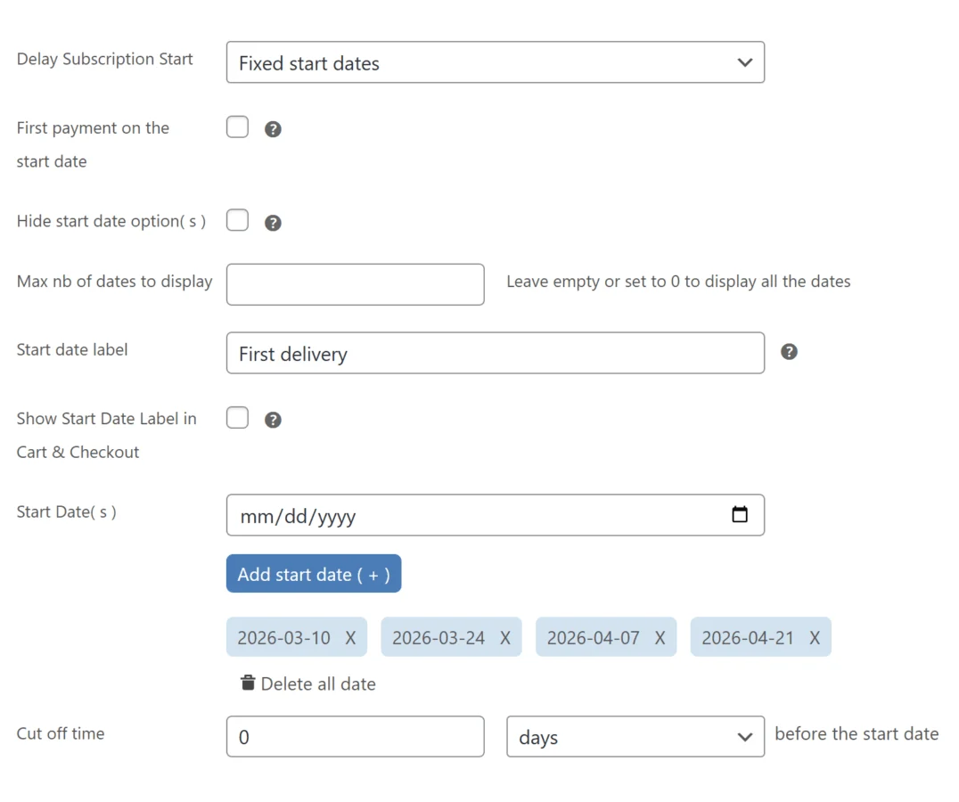 Custom Start Date for WooCommerce Subscriptions 自定义订阅起始日期 WordPress 插件插图3-WP资源海 Custom Start Date for WooCommerce Subscriptions 自定义订阅起始日期 WordPress 插件
