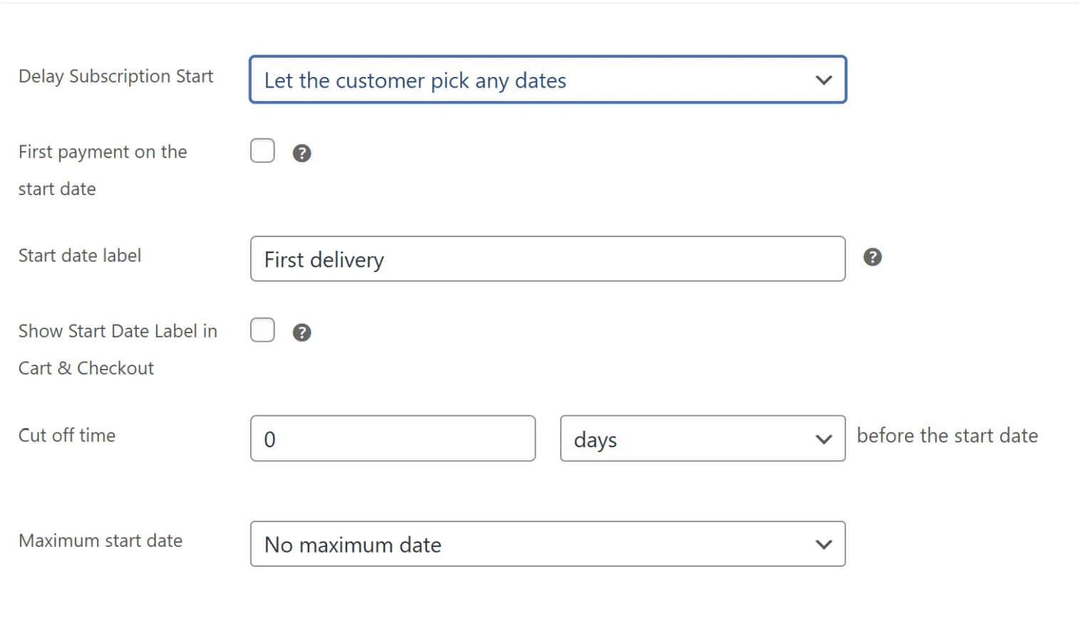 Custom Start Date for WooCommerce Subscriptions 自定义订阅起始日期 WordPress 插件插图4-WP资源海 Custom Start Date for WooCommerce Subscriptions 自定义订阅起始日期 WordPress 插件