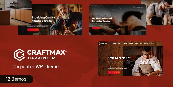 Craftmax 木匠与手工艺网站模板 WordPress 主题插图-WP资源海 Craftmax - Carpenter WordPress Theme - Business Corporate