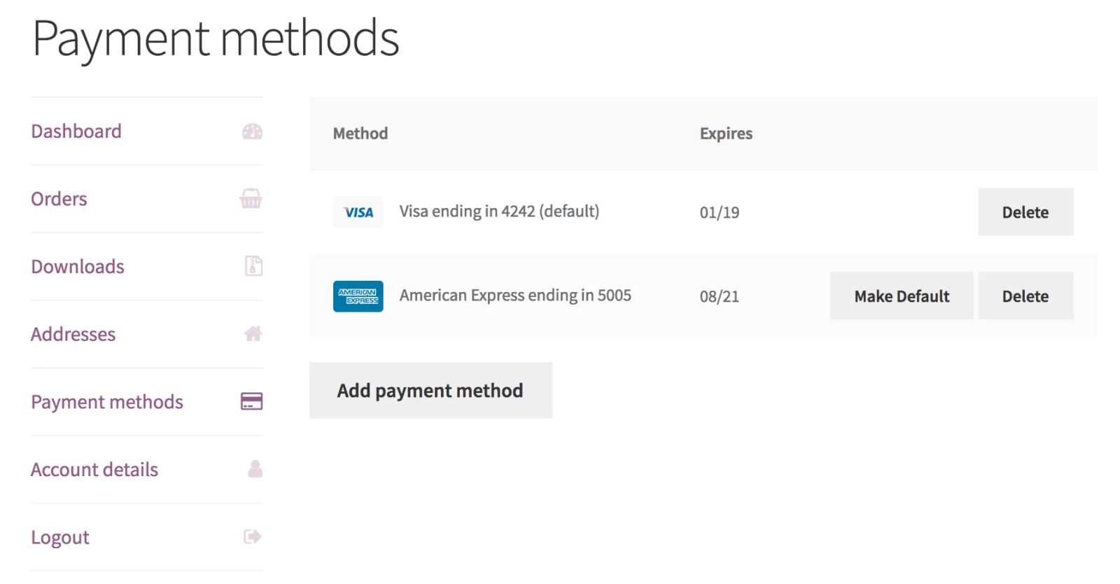 Moneris Gateway for WooCommerce 支付网关 WordPress 插件插图2-WP资源海 WooCommerce Moneris saved payment methods