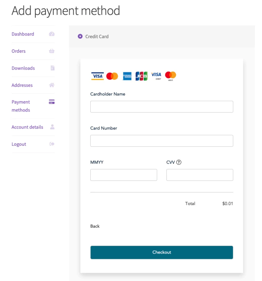 Moneris Gateway for WooCommerce 支付网关 WordPress 插件插图3-WP资源海 Moneris: Add Payment Method