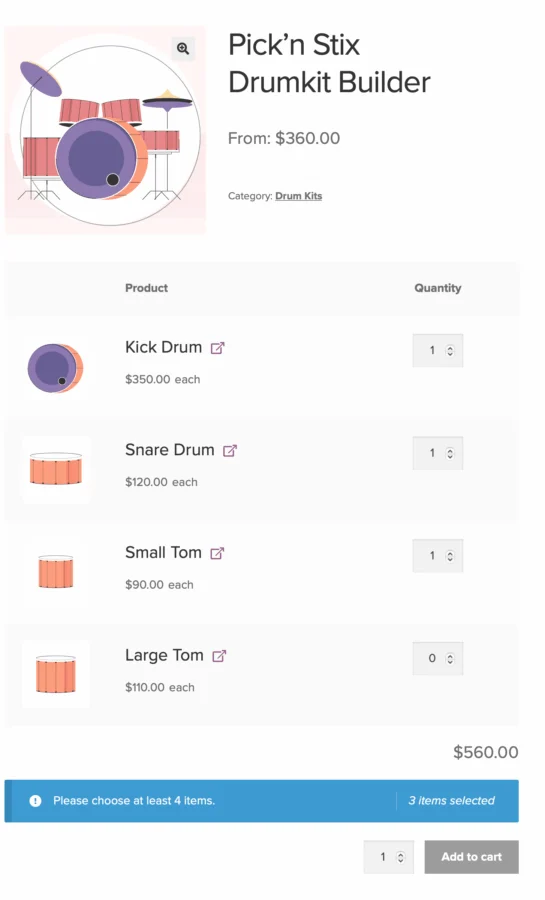 WooCommerce Product Bundles 产品套餐捆绑组合销售插件插图-WP资源海 Let customers build their own bundles. Or offer bulk quantity discounts to those who purchase more.