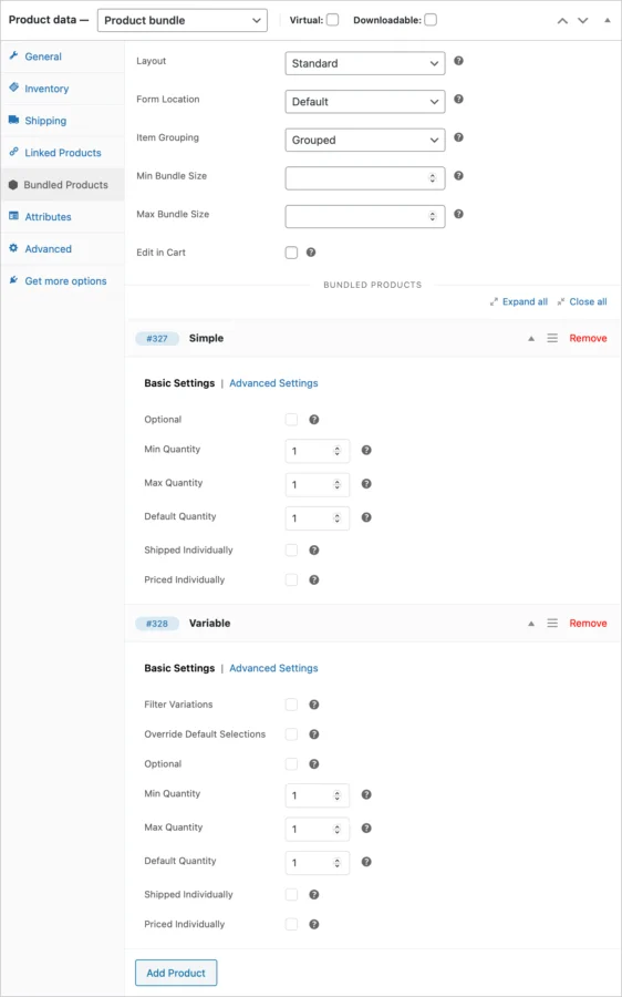 WooCommerce Product Bundles 产品套餐捆绑组合销售插件插图3-WP资源海 Creating a bundle.