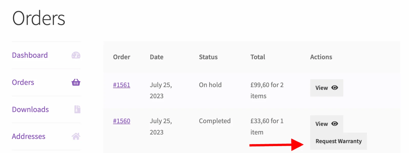 Returns and Warranty Requests for WooCommerce 退货与保修请求管理 WordPress 插件插图2-WP资源海 Returns and Warranty Requests for WooCommerce 退货与保修请求管理 WordPress 插件
