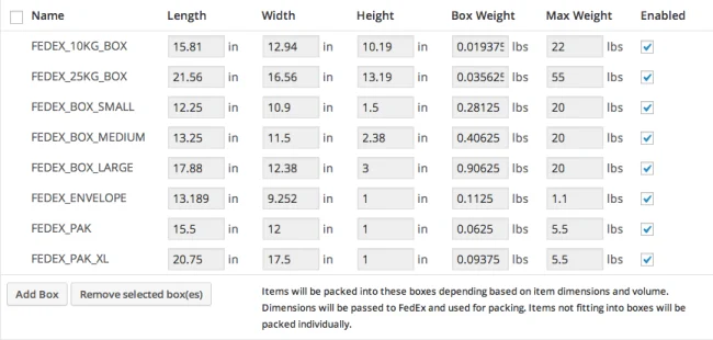 FedEx Shipping Method for WooCommerce 实时运费计算 WordPress 插件插图1-WP资源海 Box Settings