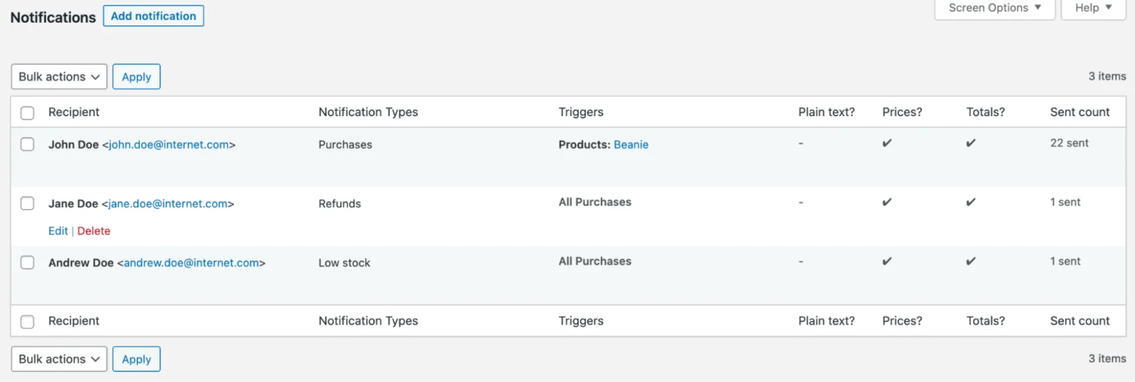 Advanced Notifications for WooCommerce 多用户订单与库存自动化提醒 WordPress 插件插图-WP资源海 Setup multiple recipients to receive emails