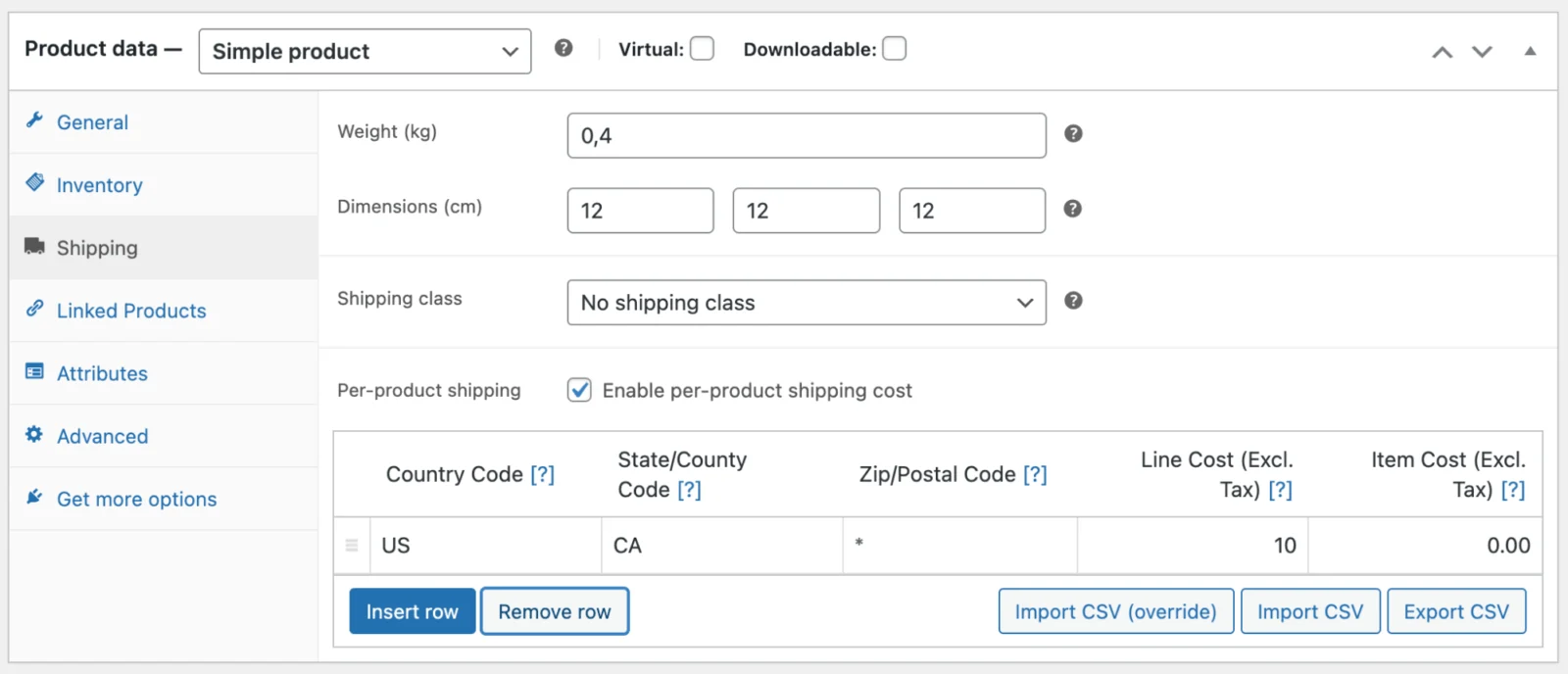 Per Product Shipping for WooCommerce 独立设置产品运费 WordPress 插件插图-WP资源海 Per Product Shipping for WooCommerce 独立设置产品运费 WordPress 插件
