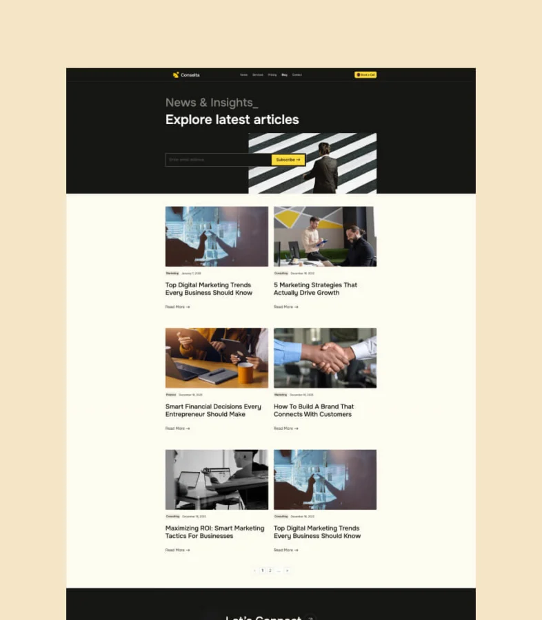 咨询作品集Gutenberg网站模板_一键导入快速建站插图3-WP资源海 Conselta Blog Page For Gutenberg