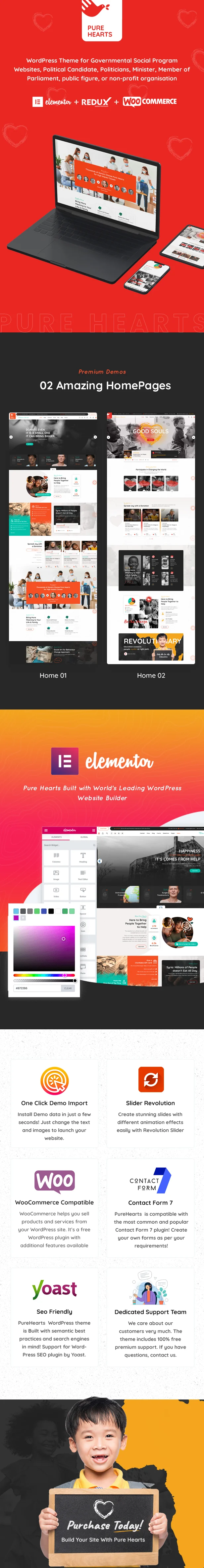 Pure Hearts 慈善与非营利 WordPress 主题插图-WP资源海 Pure Hearts 慈善与非营利 WordPress 主题插图-WP资源海