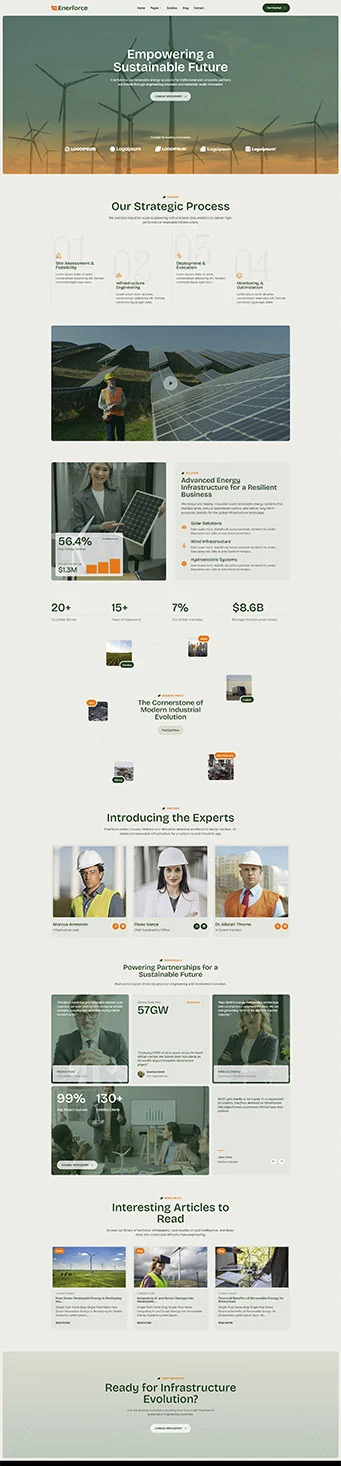 新能源Elementor网站模板_一键导入快速建站插图1-WP资源海 工业/工厂 Elementor 模板首页预览